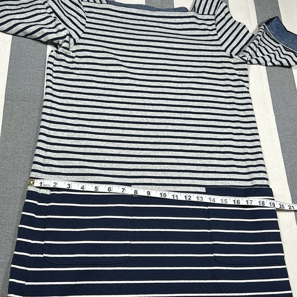 Joules Womens Nautical Stripe Cotton Shift Dress Pockets Blue White Size 8 - Picture 9 of 11
